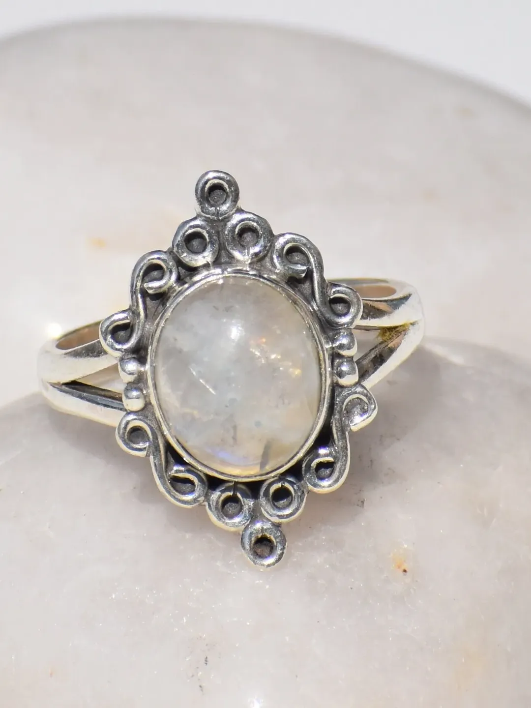 Moonstone Ring, Sterling Silver Ring, Precious Ring, Statement Ring, Birthstone Ring, Moonstone Engagement Ring, Anniversary Gift, Gift Her