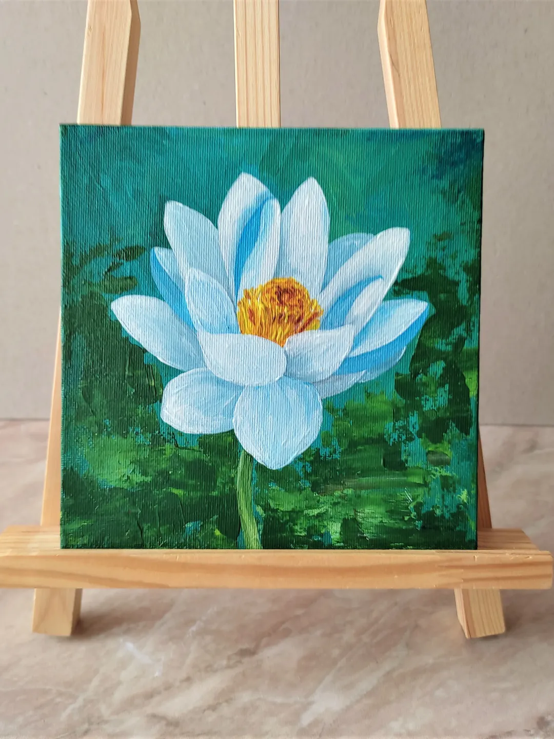 Lotus Painting Water Lily Original Painting Impasto Lotus Art Wall ...