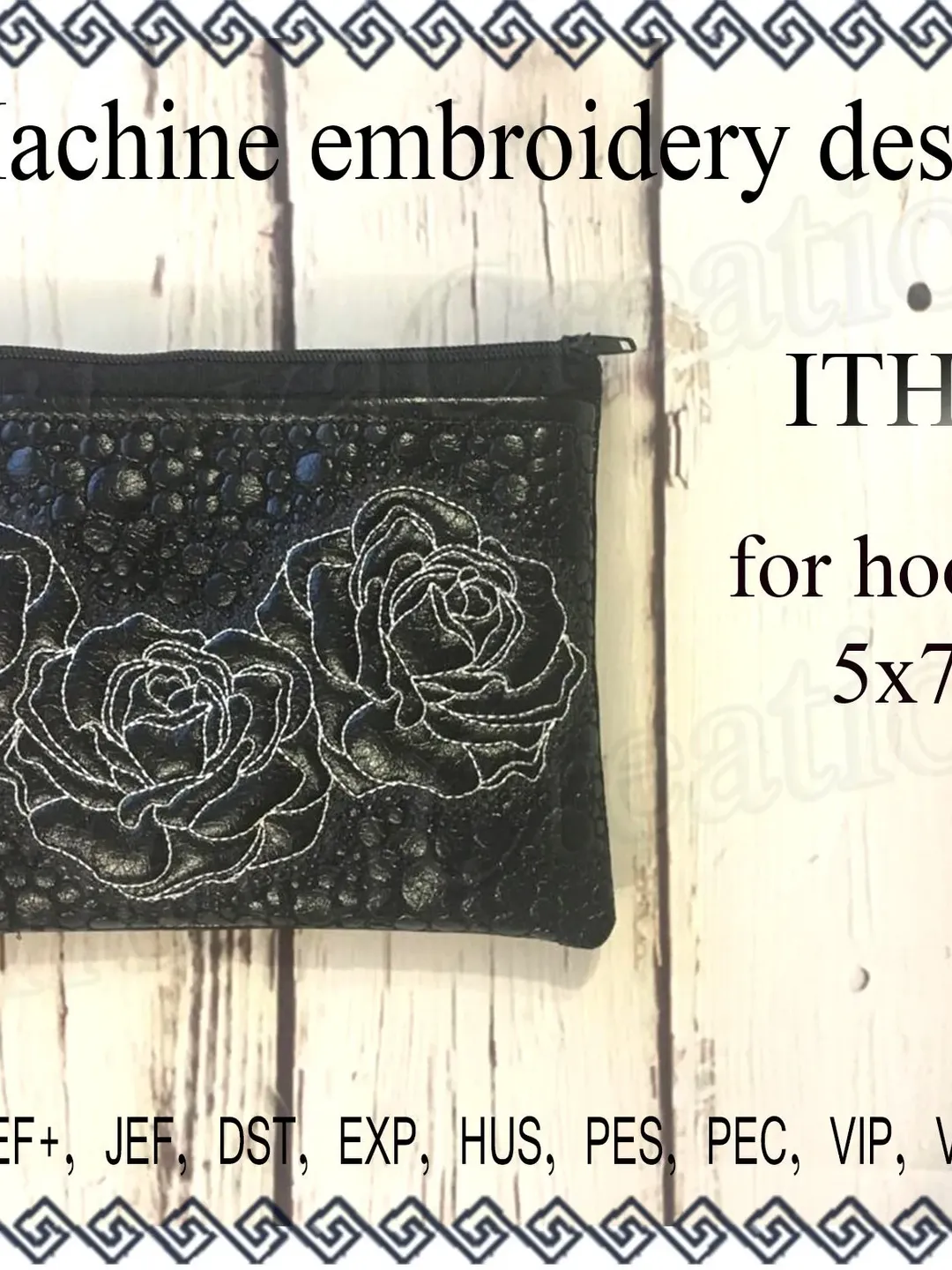 Embroidery designs cosmetic bag zippered bag travel zip bag embroidery designs. ITH zippered bag Embroidery Design. File Instant Download