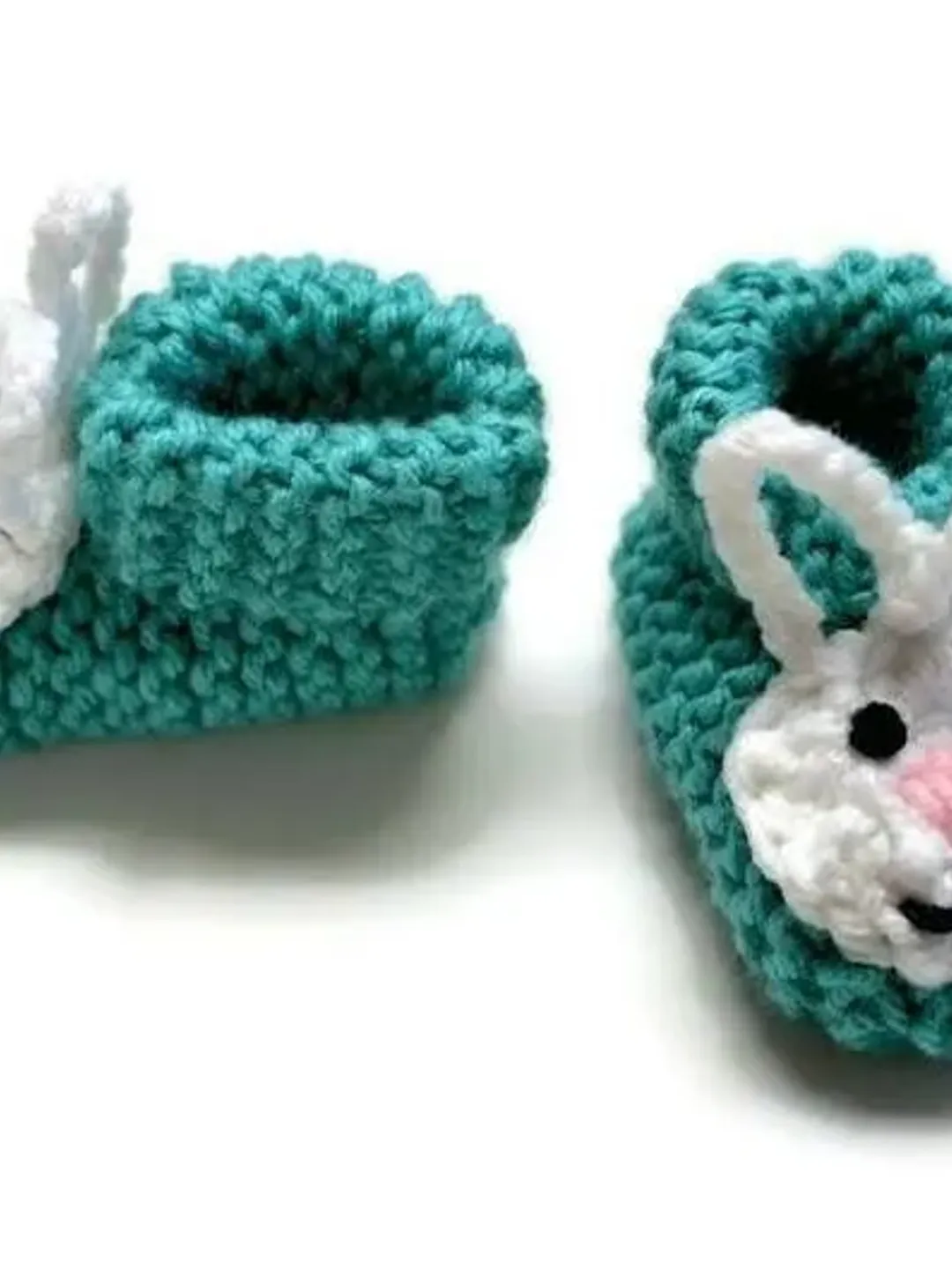 Knit Easter Bunny Face Shoes, Baby Socks, Baby Booties, Great Stocking Stuffers for Baby's First Christmas, Baby Shower Gift Idea, Yarn Boot
