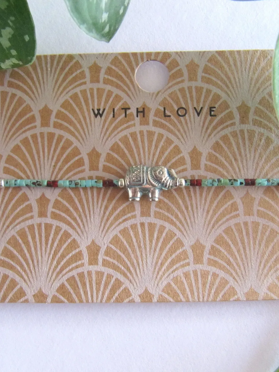 Fine Miyuki bracelet with antique silver elephant, Minimalist bracelet in green and red with silver, Women bracelet Valentine's day gift,