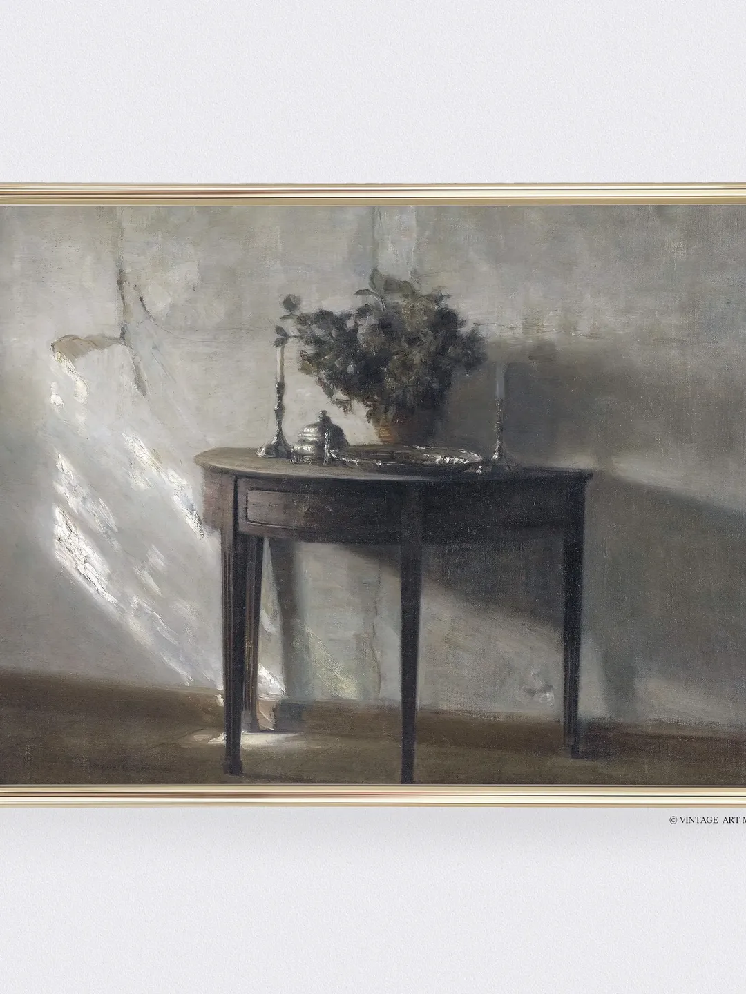 Dark Vintage Pink Peonies Art Print, Moody Floral Still Life Oil ...