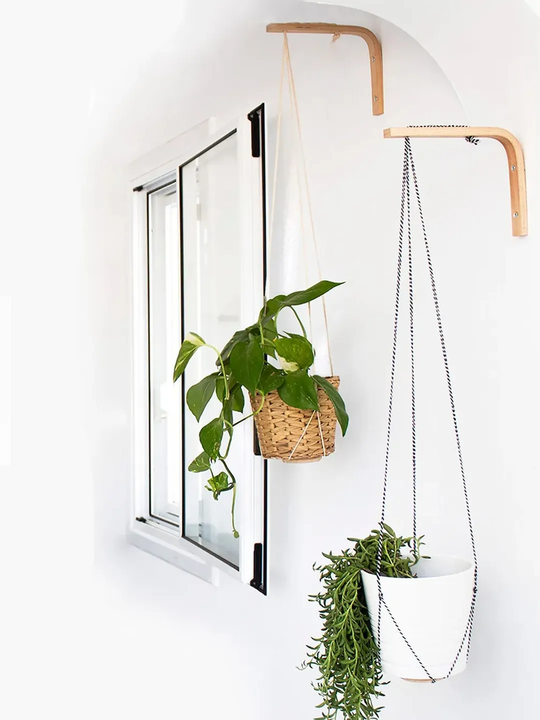 Two Wall Plant Hanger, Wall Hook For Plants, Wooden Plant Hanger, Wall Plant Hook, Hanging Planter, Hanging Plant Holder