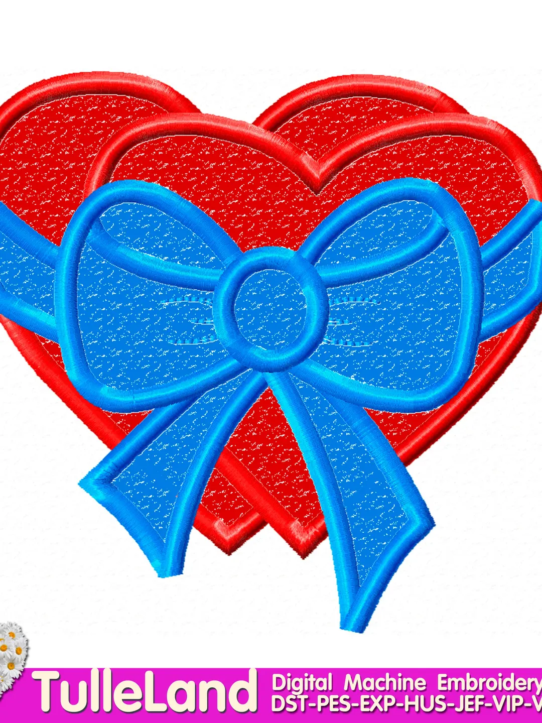 Heart Valentines Day Design applique for Machine Embroidery