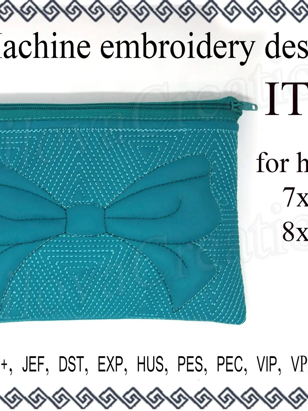 Machine embroidery designs in the hoop zipper bag travel zip bag embroidery design ITH zippered bag Embroidery Design. File Instant Download