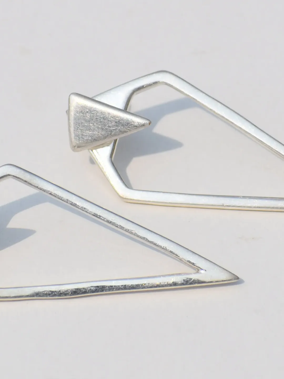 Long Triangle Earrings, 925 Sterling Silver Earrings, Long Earrings, Statement Jewelry, Wedding Jewelry, Party Wear, Back To School Friends