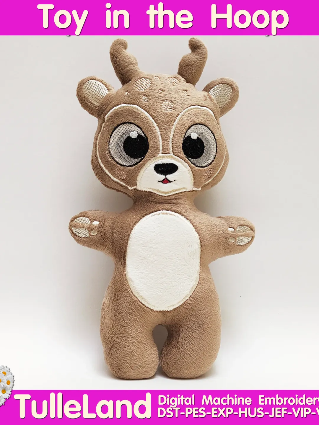 Deer Stuffed toy ITH Pattern Machine embroidery design Deer Stuffed toy in the Hopp Machine embroidery design