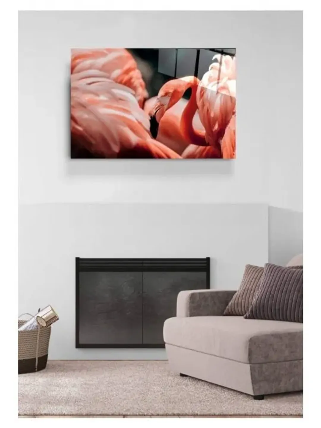 Flamingo  Tempered Glass Printing Wall Art , Natural And Vivid Wall Decor , Modern Wall Art, Extra Large Wall Art