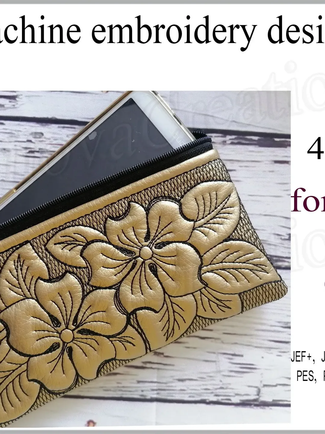 ITH bag pattern Cosmetic bag embroidery designs  In the hoop phone case wallet flowers 5x7 6x10 hoop embroidery projects Instant Download