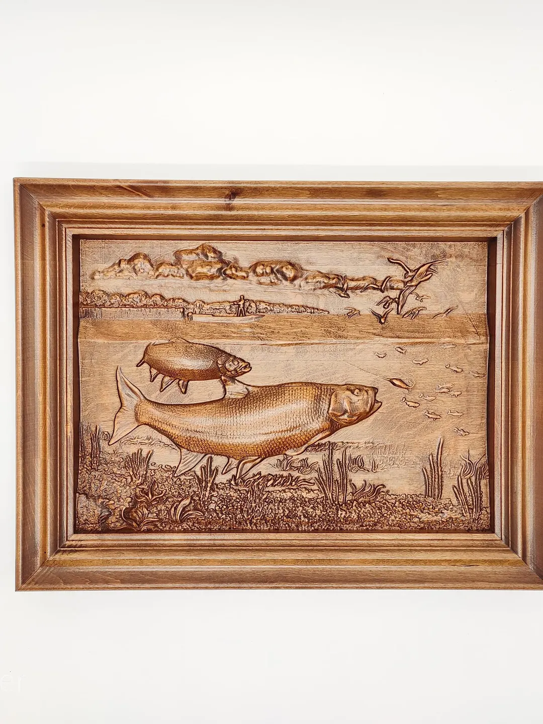 Vintage fishing decor, Fisherman gift, Fishing wall decor, Fishing decor art, Wooden wall decor, carved wood wall art, gift for men