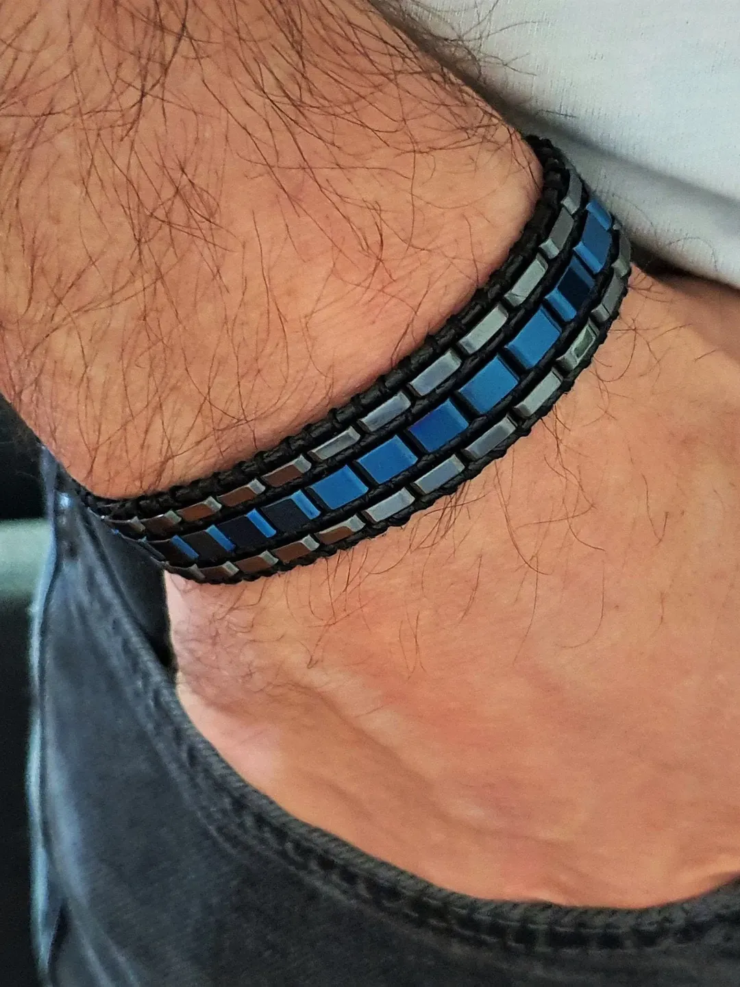 Natural Hematite Gemstone Bracelet, Stylish Bracelet, Men's Wristlet, Women' Accessorize, Anniversary Gifts, Gifts for Men, Boyfriend