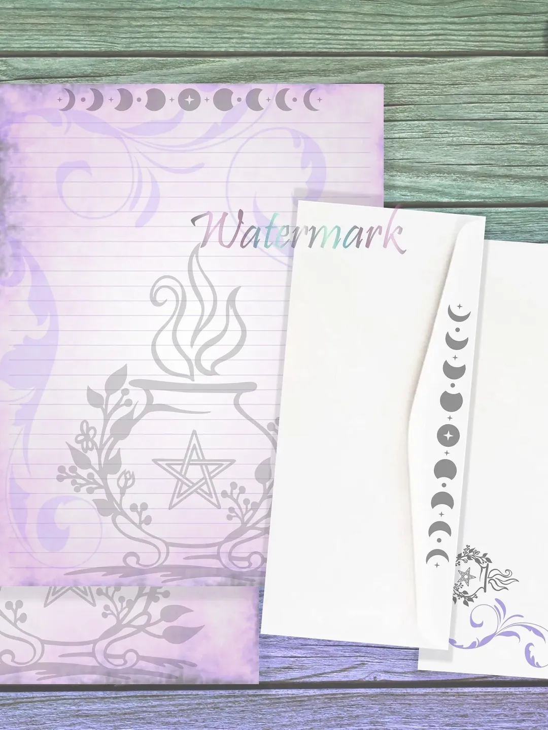 Purple Cauldron Writing Paper | Cauldron Stationery | Witchcraft Paper | Witchy Page | Junk Journal | Letter Writing | Grimoire Pages