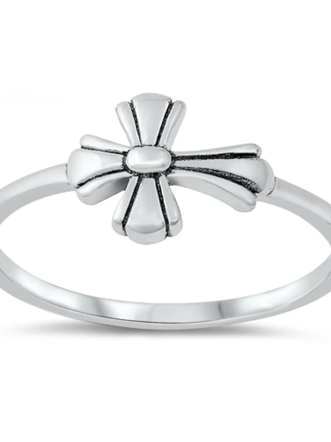 Sterling Silver Cross Ring, Thumb Ring, First Communion Gift Confirmation, Cross Ring for Children, Religious Jewelry for women Size 4 to 10