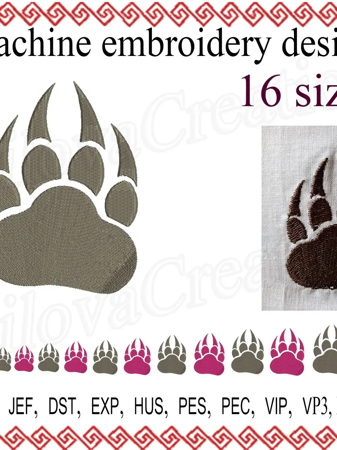 Dog paw embroidery designs For hoop 4x4 5x7 Machine Embroidery Designs