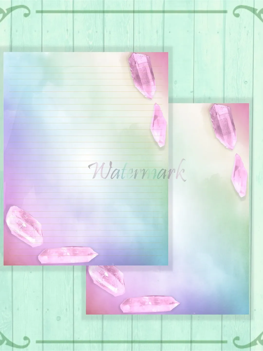 Rose Quartz Writing Paper | Gemstone Stationery | Crystal Journal Page | Junk Journal | Letter Writing | Stationery Paper | Gem Stone Page