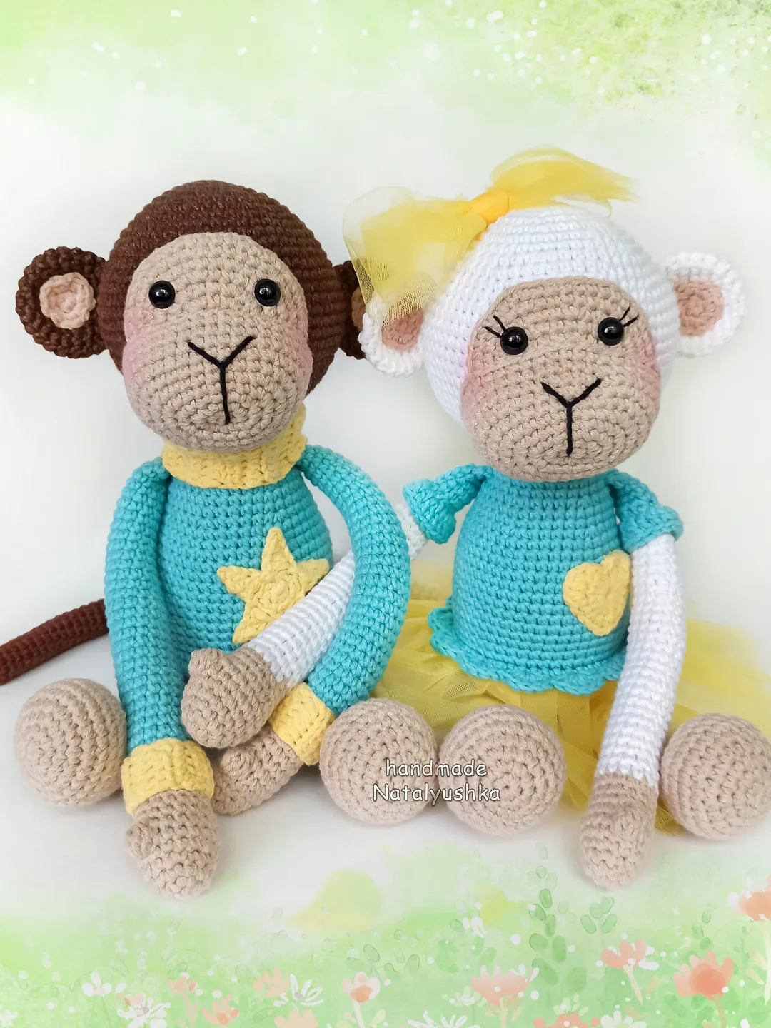 Stuffed toy monkey, Jungle animal, Crochet monkeys boy and girl, Nursery decor