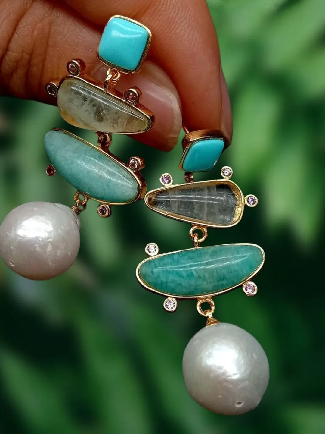 Turquoise Earrings, Amazonite Earrings, Real Turquoise Drop Earrings, Turquoise Dangle Earrings, Turquoise Pearl Earrings, Amazonite Jewelry