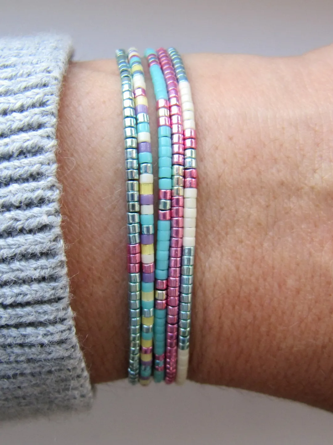 2 x Miyuki Filigree Bracelet, Friendship Miyuki Bracelets, Miyuki Minimalist Bracelet, Single Bracelet, Miyuki Jewelry, Bracelet for Women,