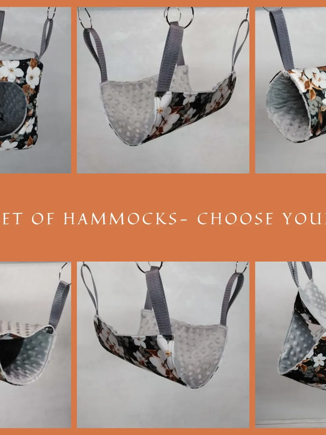 Ferret hammock set, rat hammock set,  sugar glider cage set, set of hammocks for small animals, rodents cage accessories