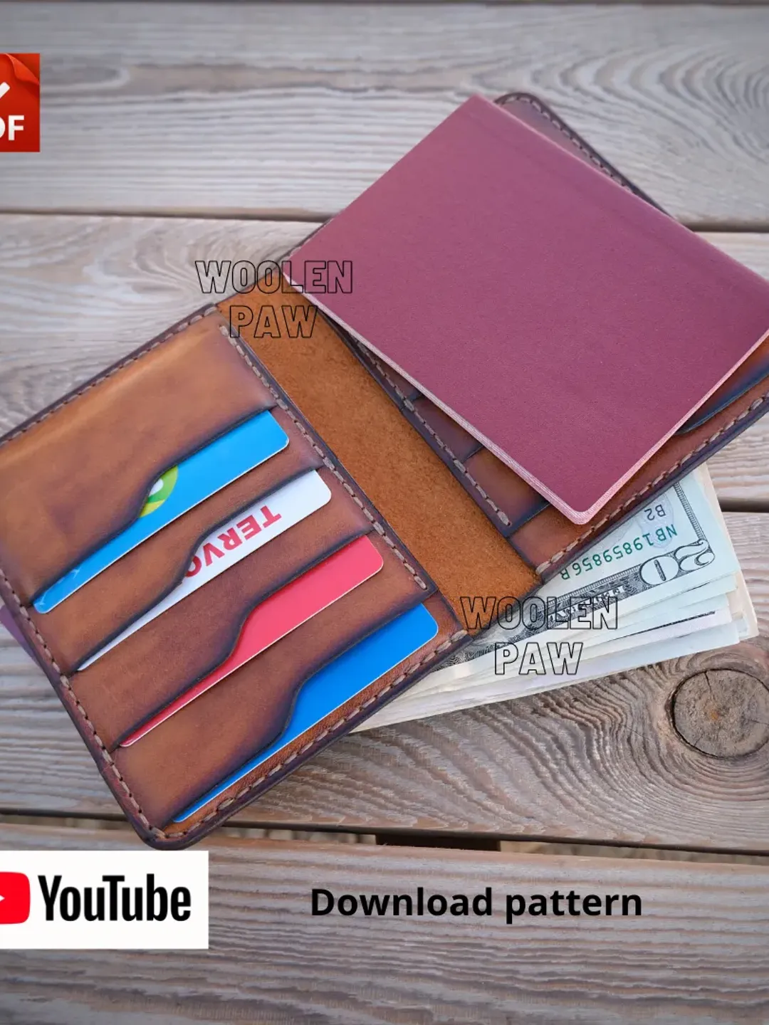 PDF template to make a  Passport wallet. PW4
