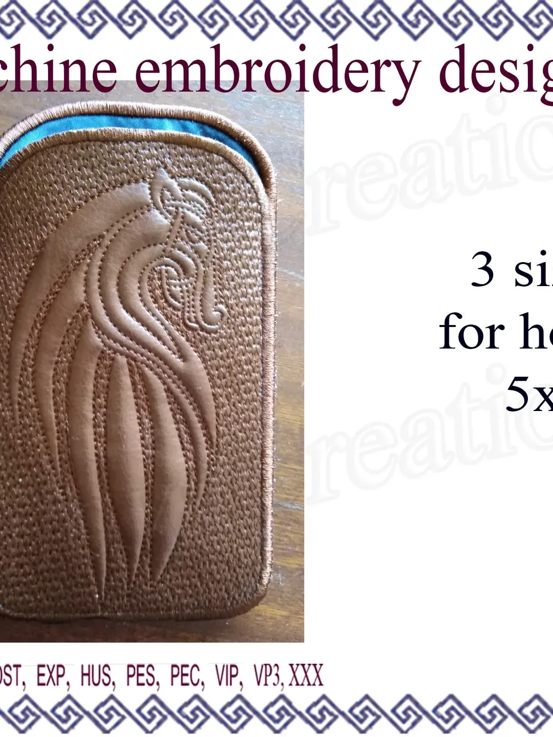 ITH embroidery project Iphone case ITH Horse Machine Embroidery Designs