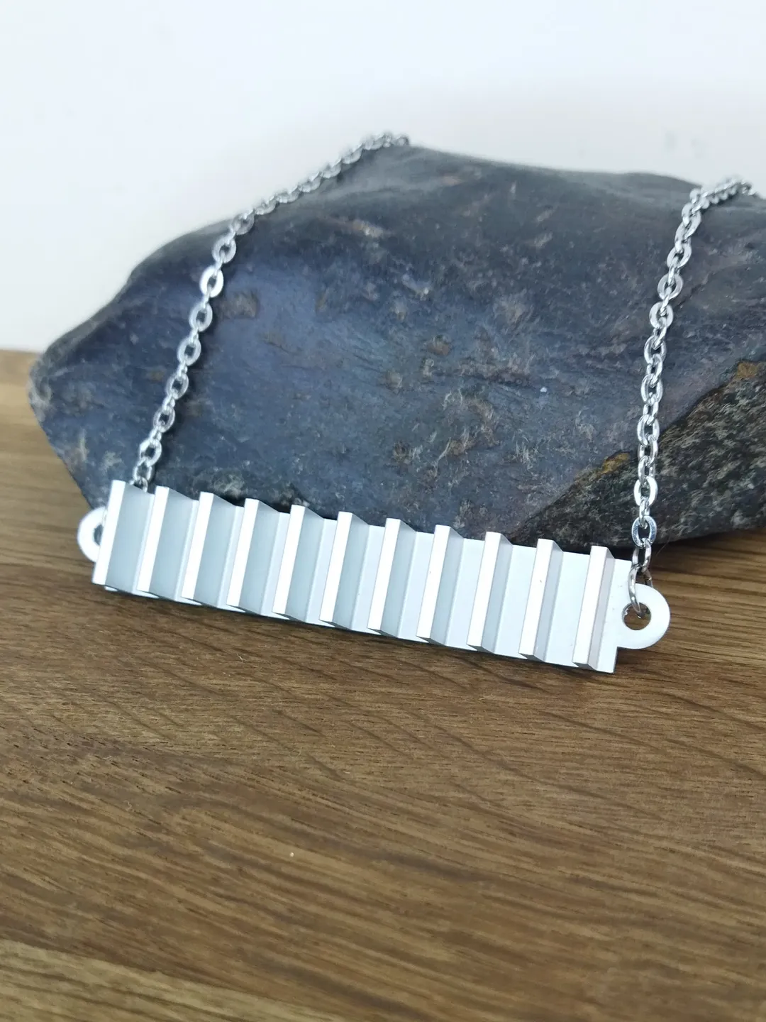 Cyberpunk necklace. Futuristic necklace for men. Cybertech necklace silver tone with chain with chain.