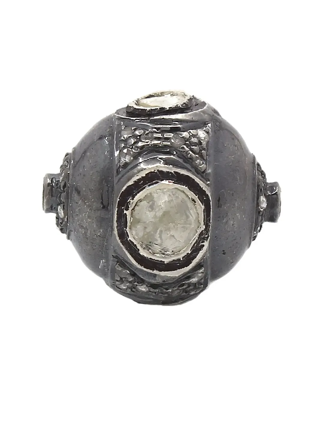 Polki Diamond Beads, Pave Spacer Beads, Micro Pave Beads, Shamballa Beads, 925 Sterling Silver Beads, Polki Beads, Jewelry Beads