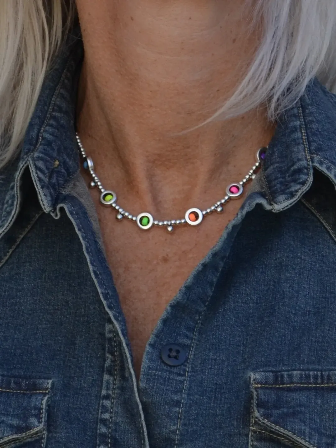 Surfer Girl Beach Necklace Seed Beads, Dainty Minimalist Drops Choker, Beaded Colorful Summer Jewelry, Handmade Seed Beaded Necklace