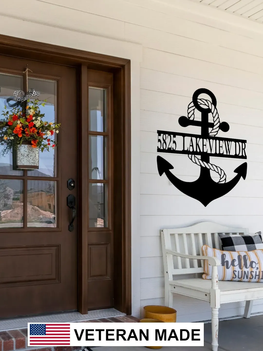 Personalized Anchor Name Sign, Custom Ship Anchor Decor, Beach Decor, Metal Family Name Sign, Porch Decor, Anchor and Rope, Beach House