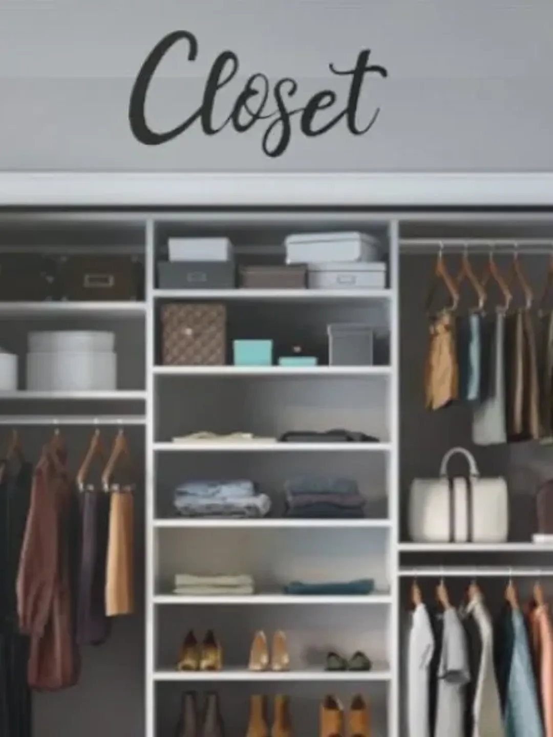 Closet Word Sign, Metal Entry Closet Sign, Cursive Word Home Decor, Closet Word Decor