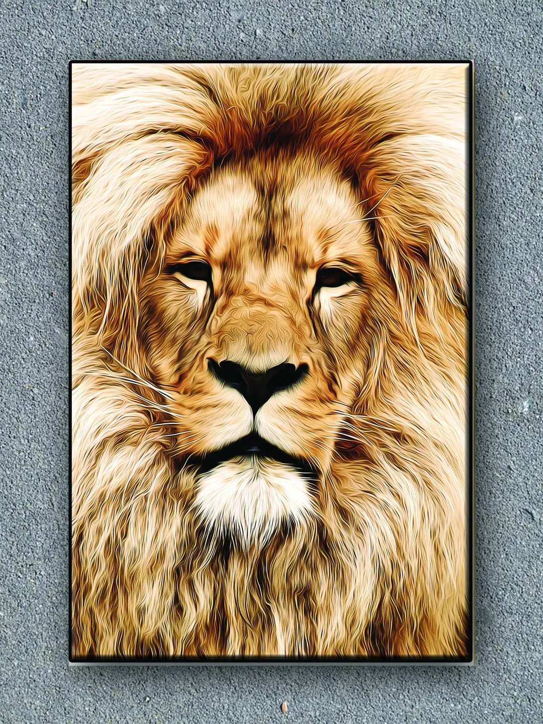 Lion  Print on Canvas , Floating Frame Option, Modern Wall Art, Extra Large Canvas Wall Art