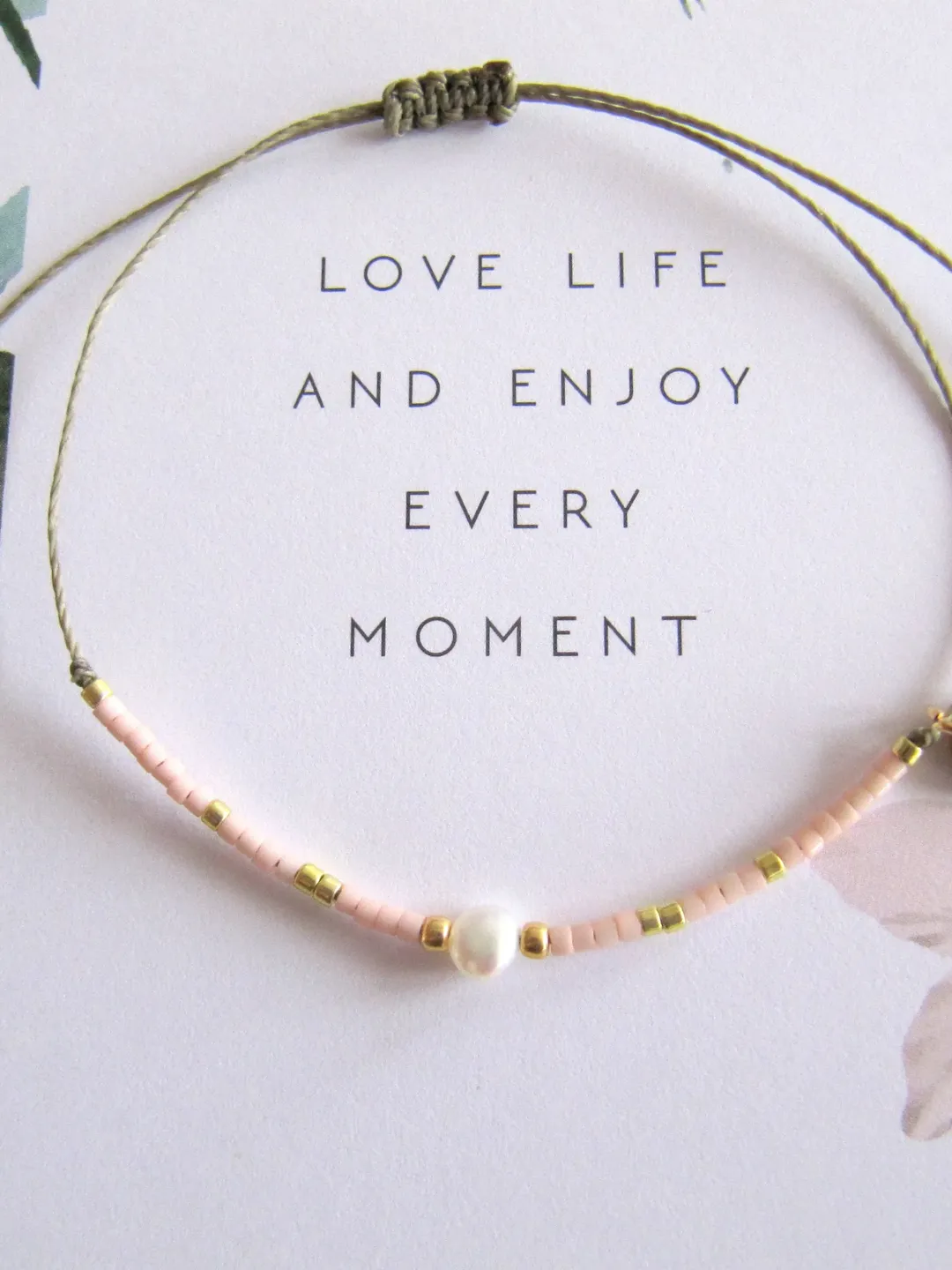 Miyuki bracelet and  gift Card/Dainty & Beaded Tiny beads/Miyuki bracelet,  friendship bracelet with freshwater pearl, Miyuki bracelets