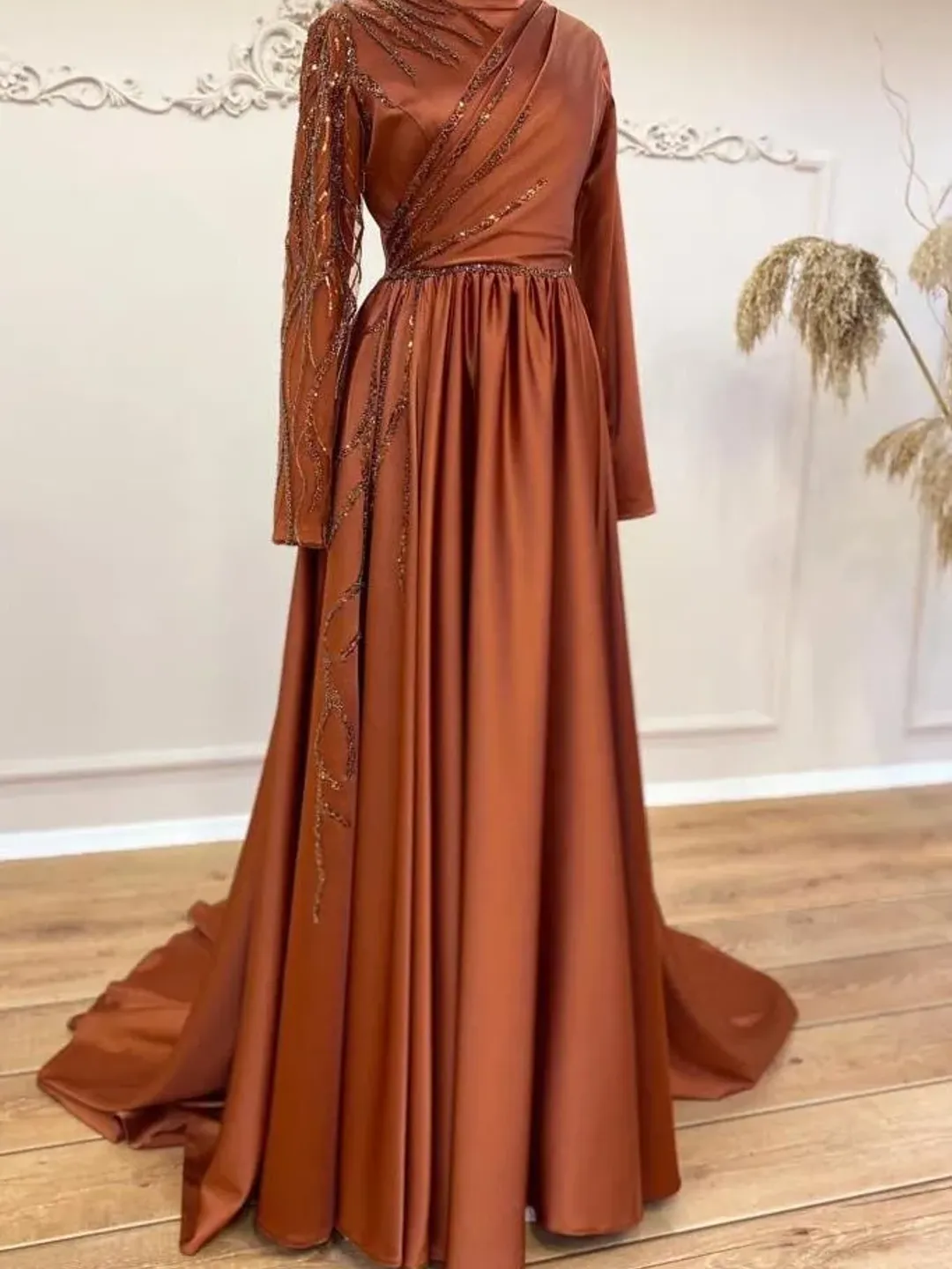 hijab dresses formal MACloth Women Mother of Bride Dresses Cap Sleeves Sequin Bridesmaid Formal Gown Light Gold / Above Knee / Custom Size