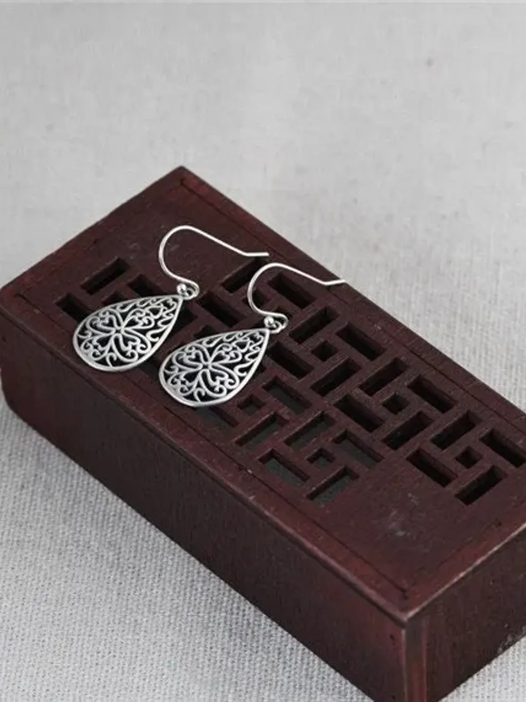 bohemian earrings, sterling silver teardrop earrings, antique silver earrings, boho dangle earrings, ethnic earrings, boho silver earrings