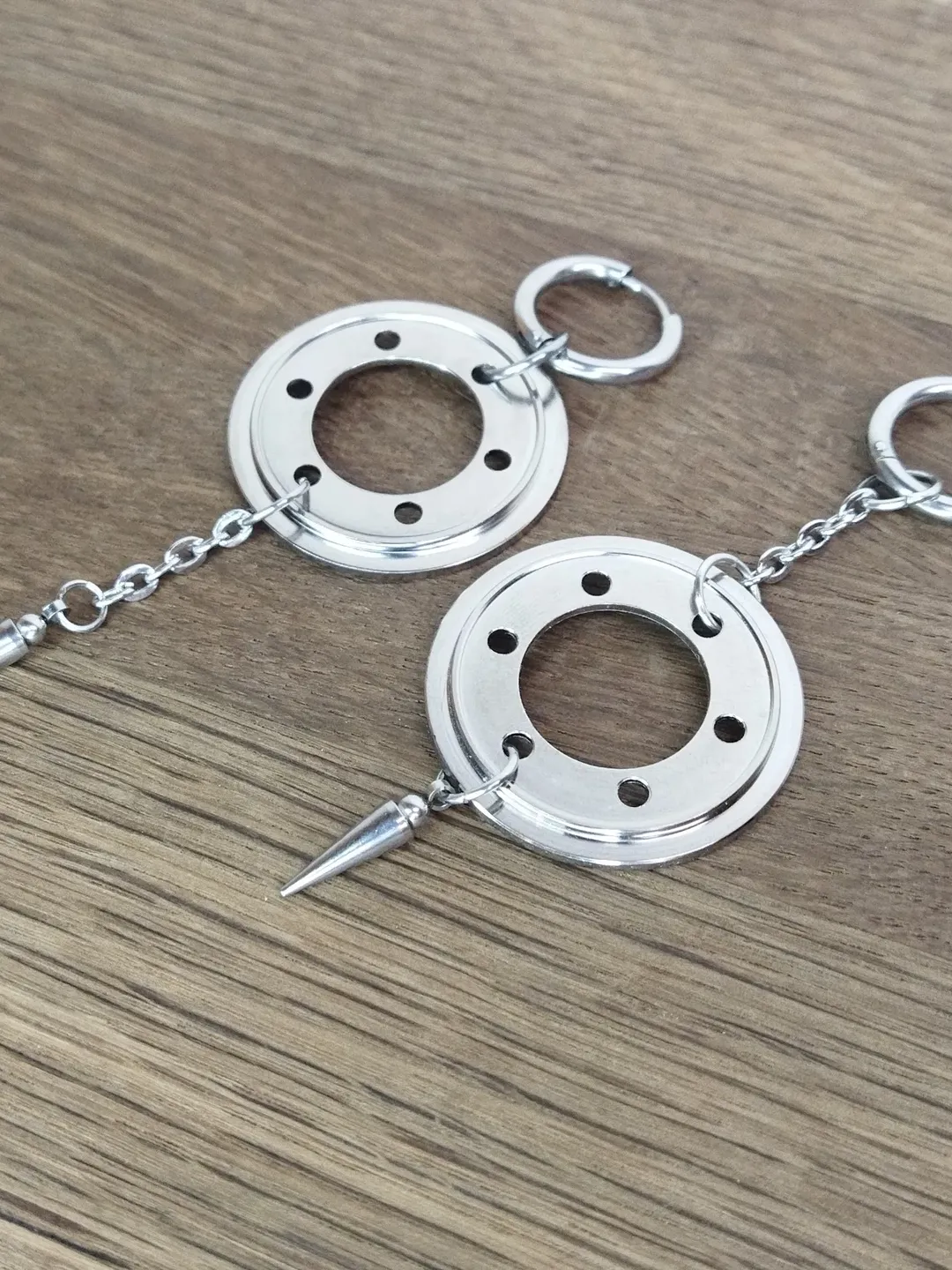 Cyberpunk earrings for men or women Mismatched grunge earrings silver tone Tech geek earrings recycled