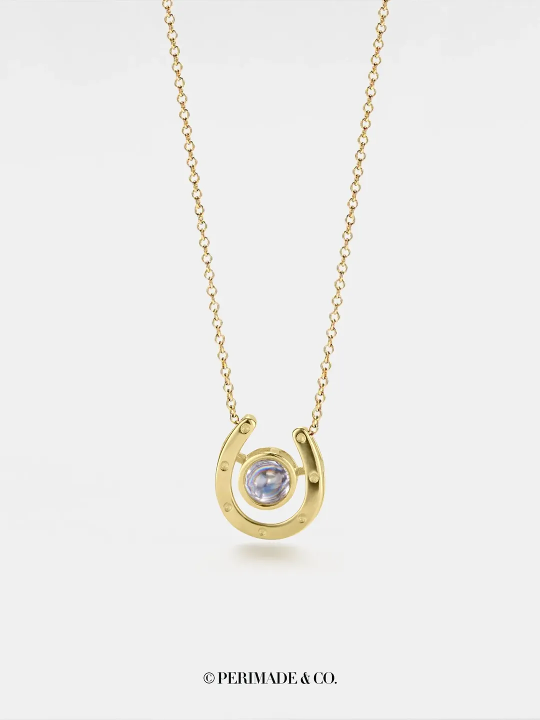 PERIMADE Horseshoe Photo Projection Necklace • Custom Picture Inside Pendant • Minimalist Pet Memorial Jewelry • Trendy Best Friend Gift