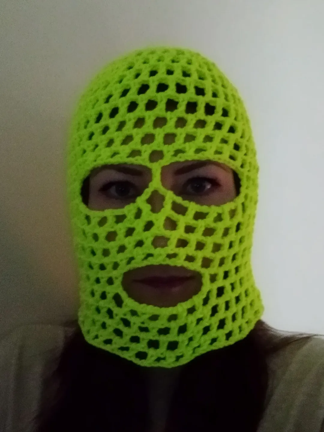 Balclava Rave Mesh balaclava hood unisex Fluorescent balaclava crochet Fishnet face ...