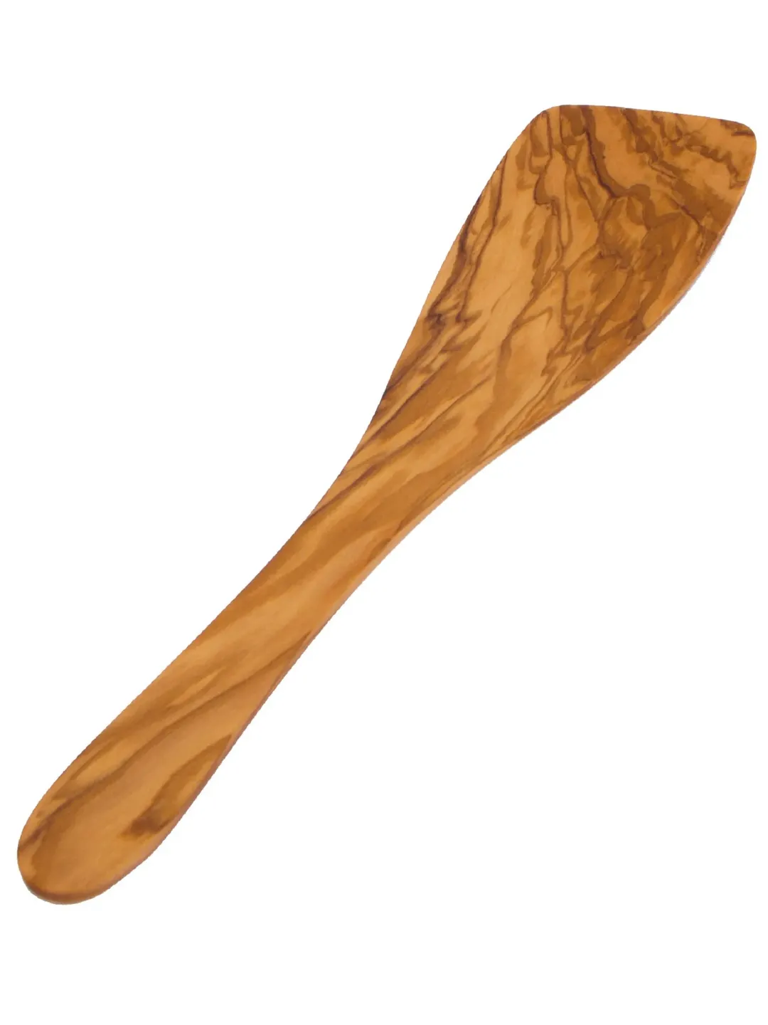 Handmade Olive Wood Curved Large Spatula - AKwood - Gourmet Vegan Foodie Gift - Handcrafted Kitchen Gift
