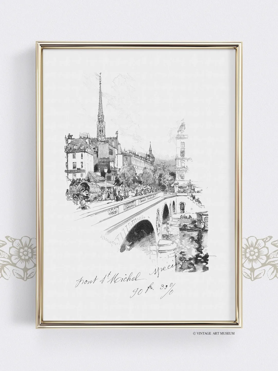 Vintage Lino Print Paris Wall Art, Minimalist Sketch Printable French Decor, Digital Downloadable | 142