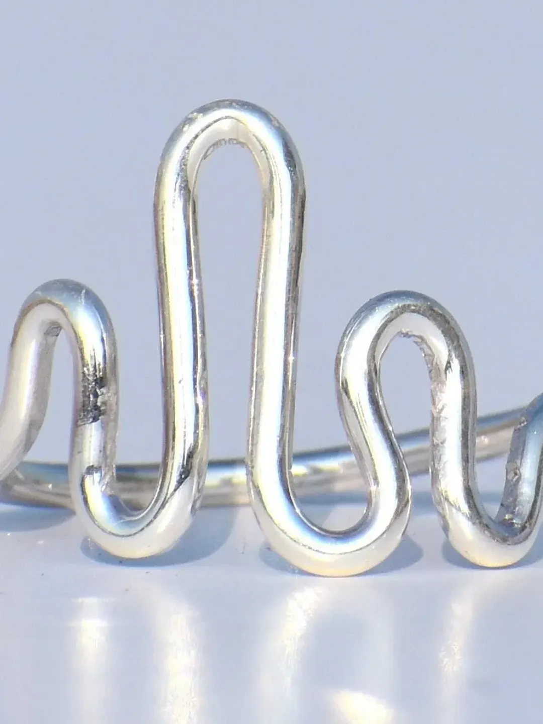 Silver Heart Ring, 925 Sterling Silver Ring, Fine Ring, Women Ring, Statement Ring, Knuckle Ring, Wave Ring, Anniversary Gift, Gift For Her