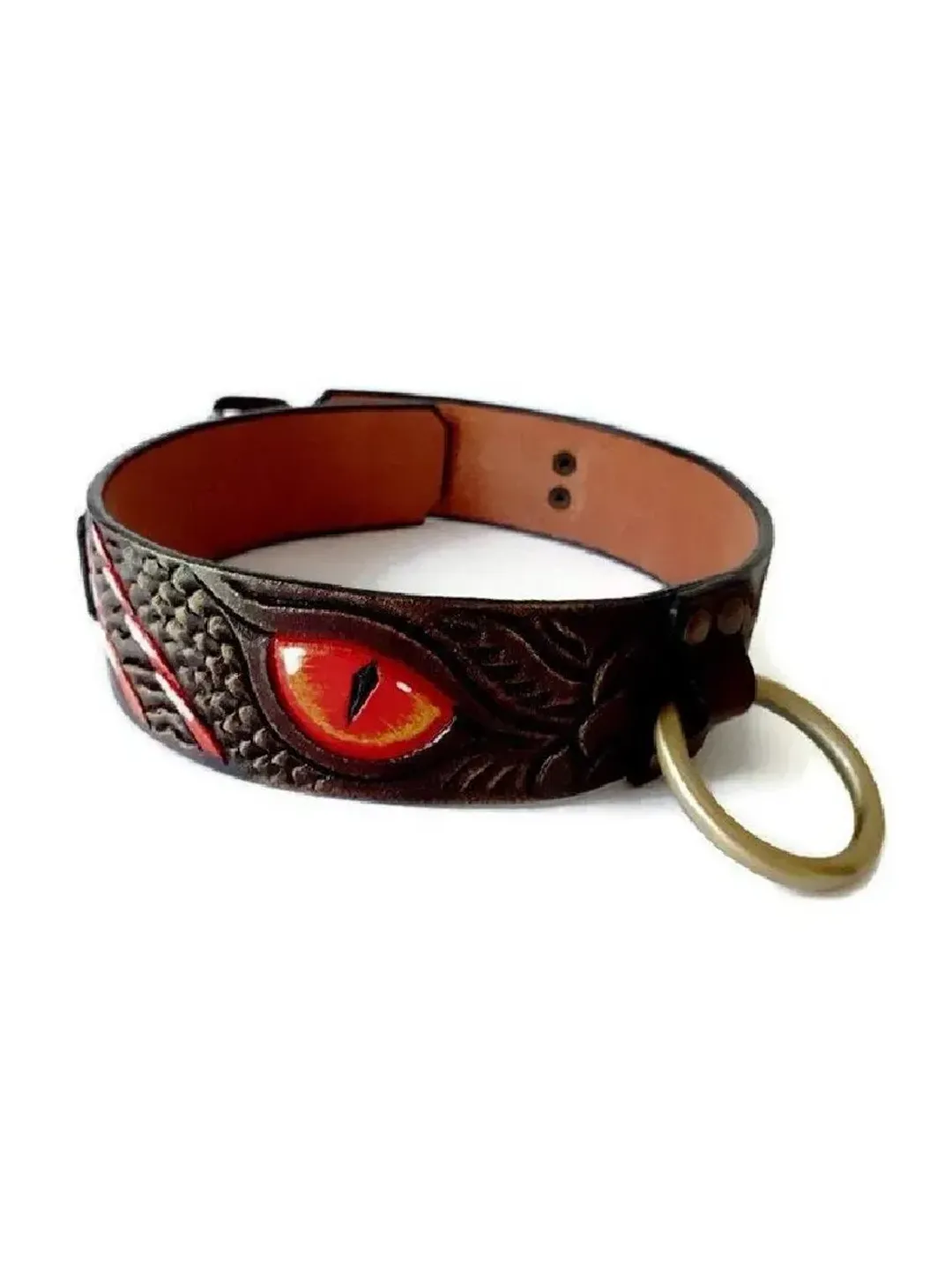 Dragon leather slave collar for women Submissive bondage bdsm collar