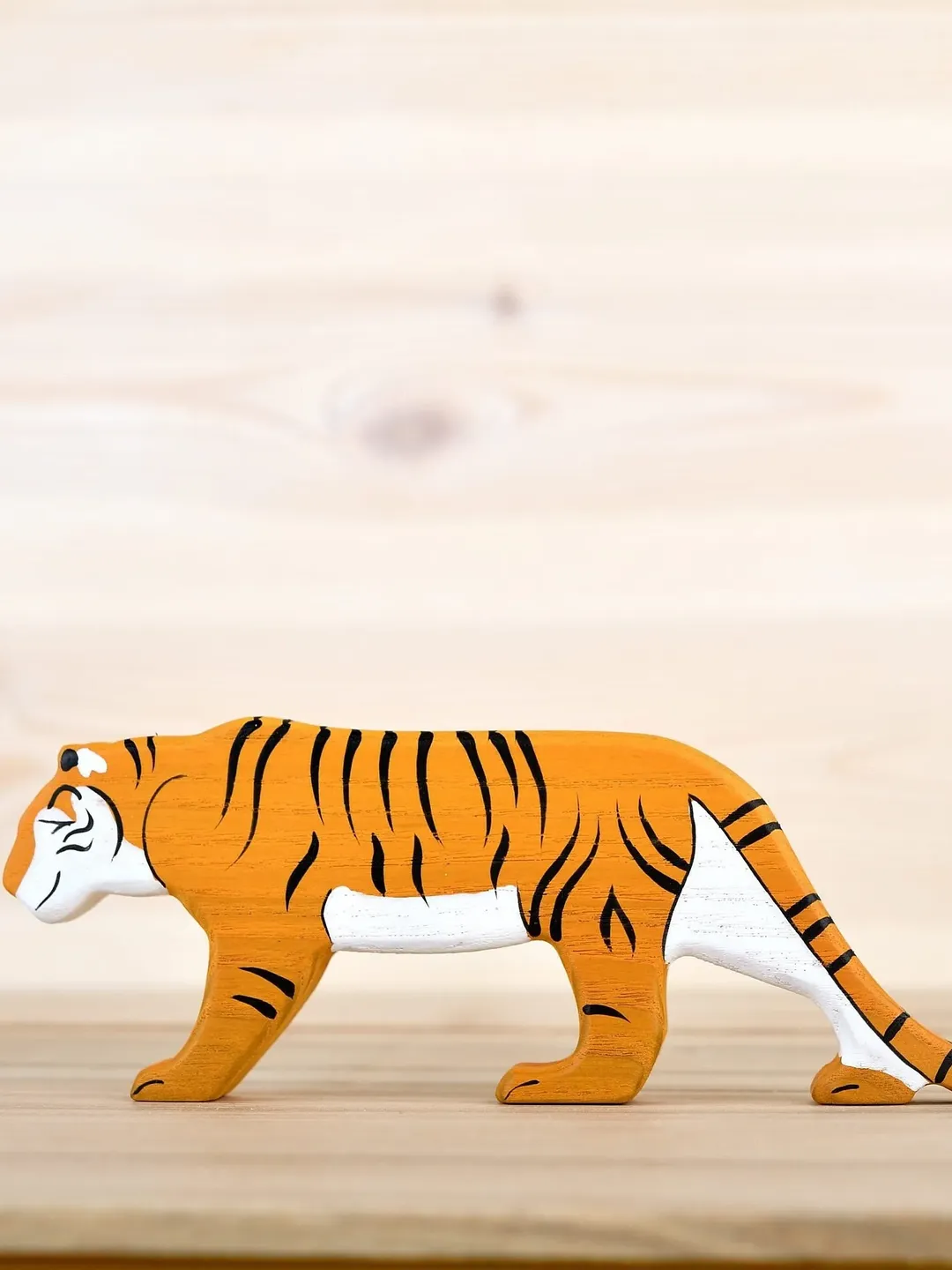 Wooden toy Tiger figurine Safari animal toys African animals