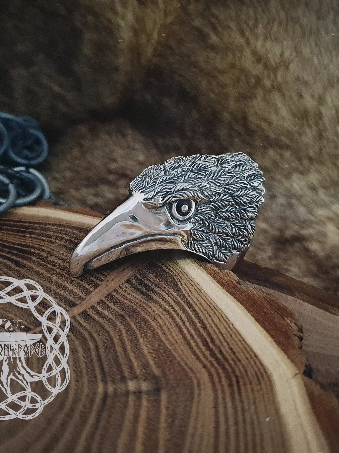 Raven Ring, Sterling Silver Raven Ring, Norse Raven, Viking Raven, Animal Jewelry