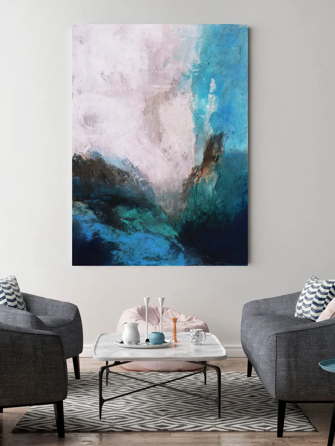 Nature inspired wall decor, Extra large wall art abstract, Blue abstract painting, landscape art, Abstract wall art, Indigo wall art,Artwork