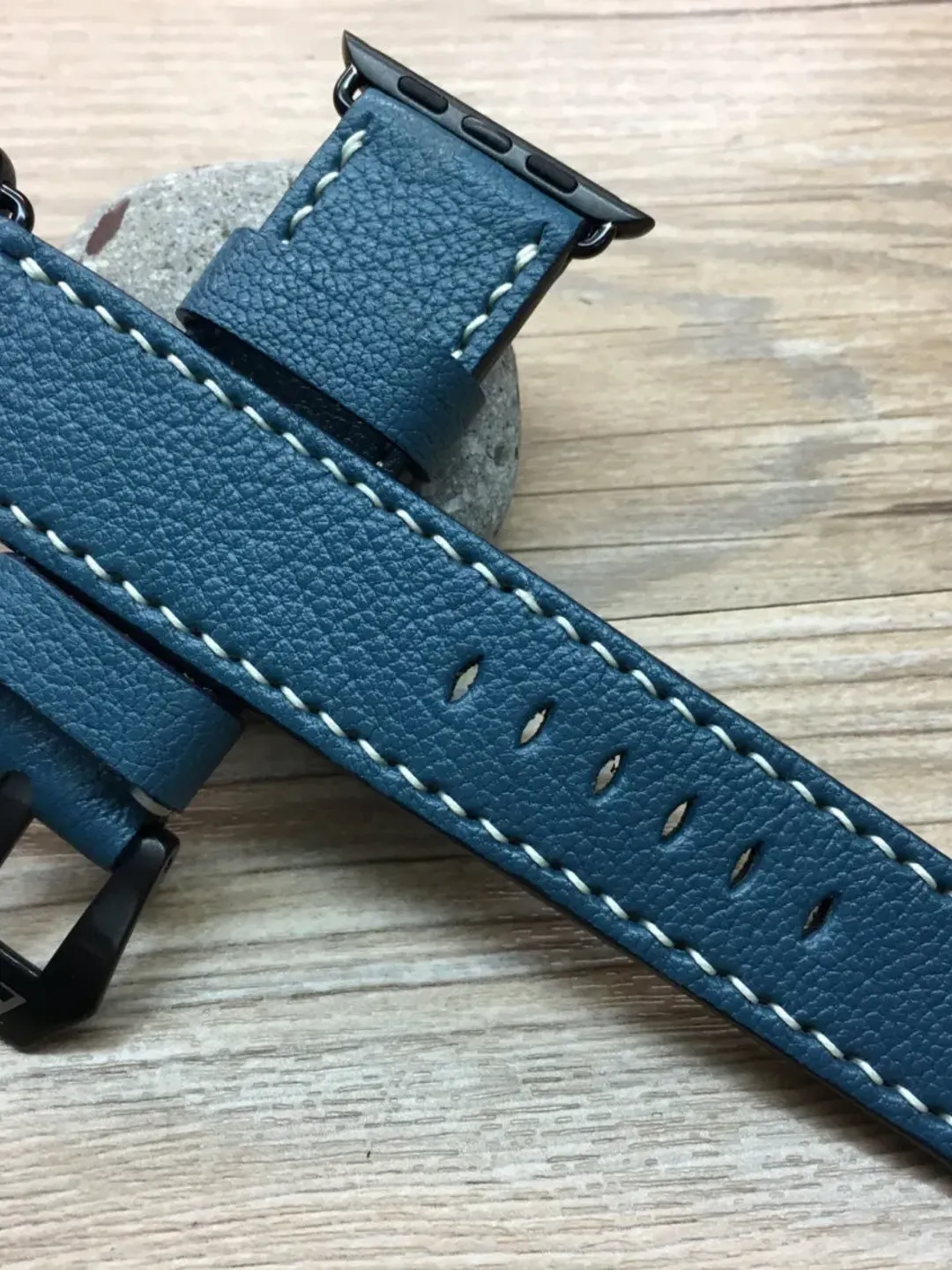 Apple iWatch Band Series 7 6 45mm 44mm, Smartwatch Band, Apple Watch SE Band 41mm, 40mm, Filoli Dark Iris Leather Watch Straps, Gift Ideas