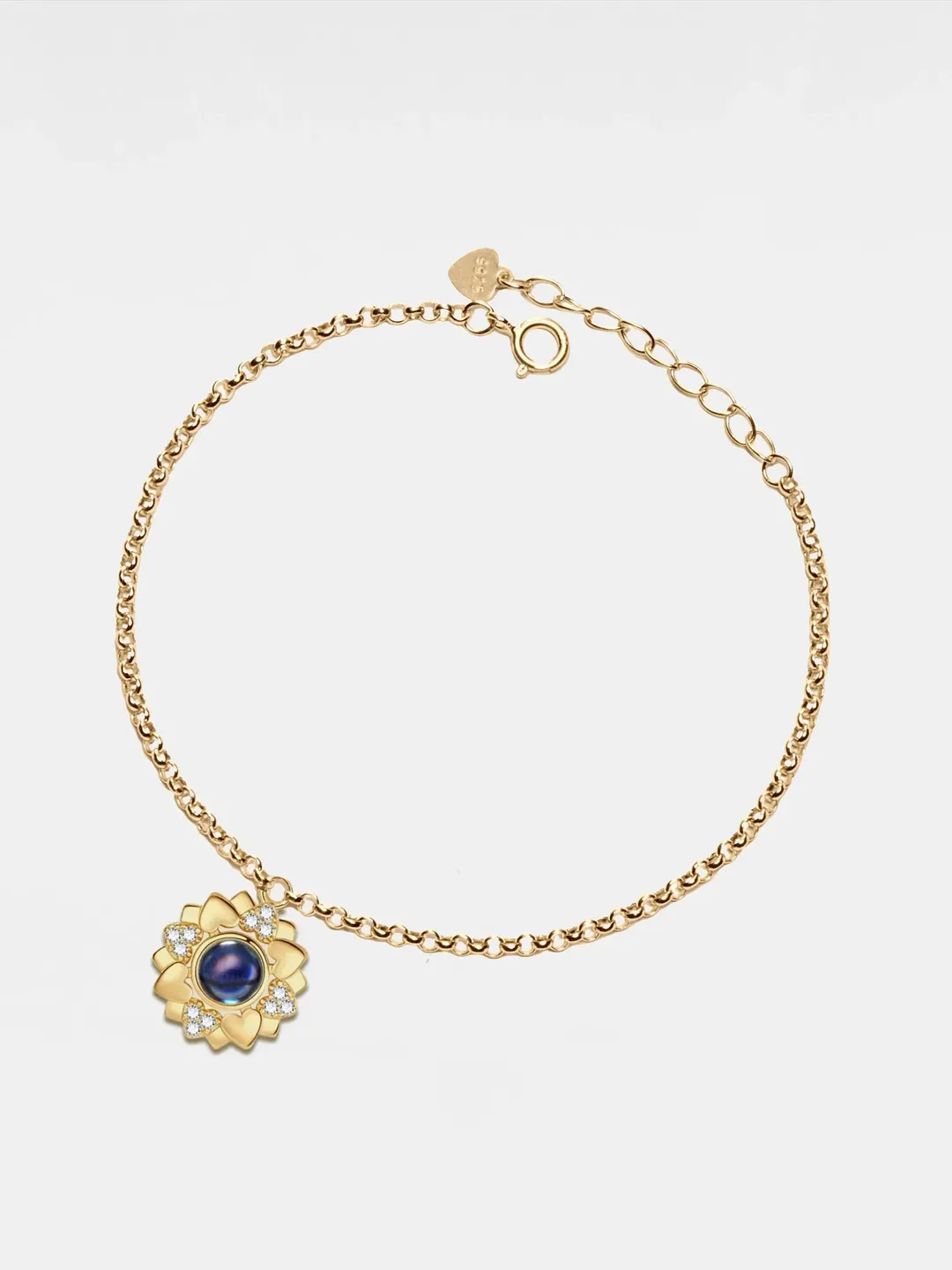 PERIMADE Heart Photo Projection Bracelet • Personalized Picture Inside Bracelet • Sterling Silver Keepsake Jewelry • Trendy Best Friend Gift