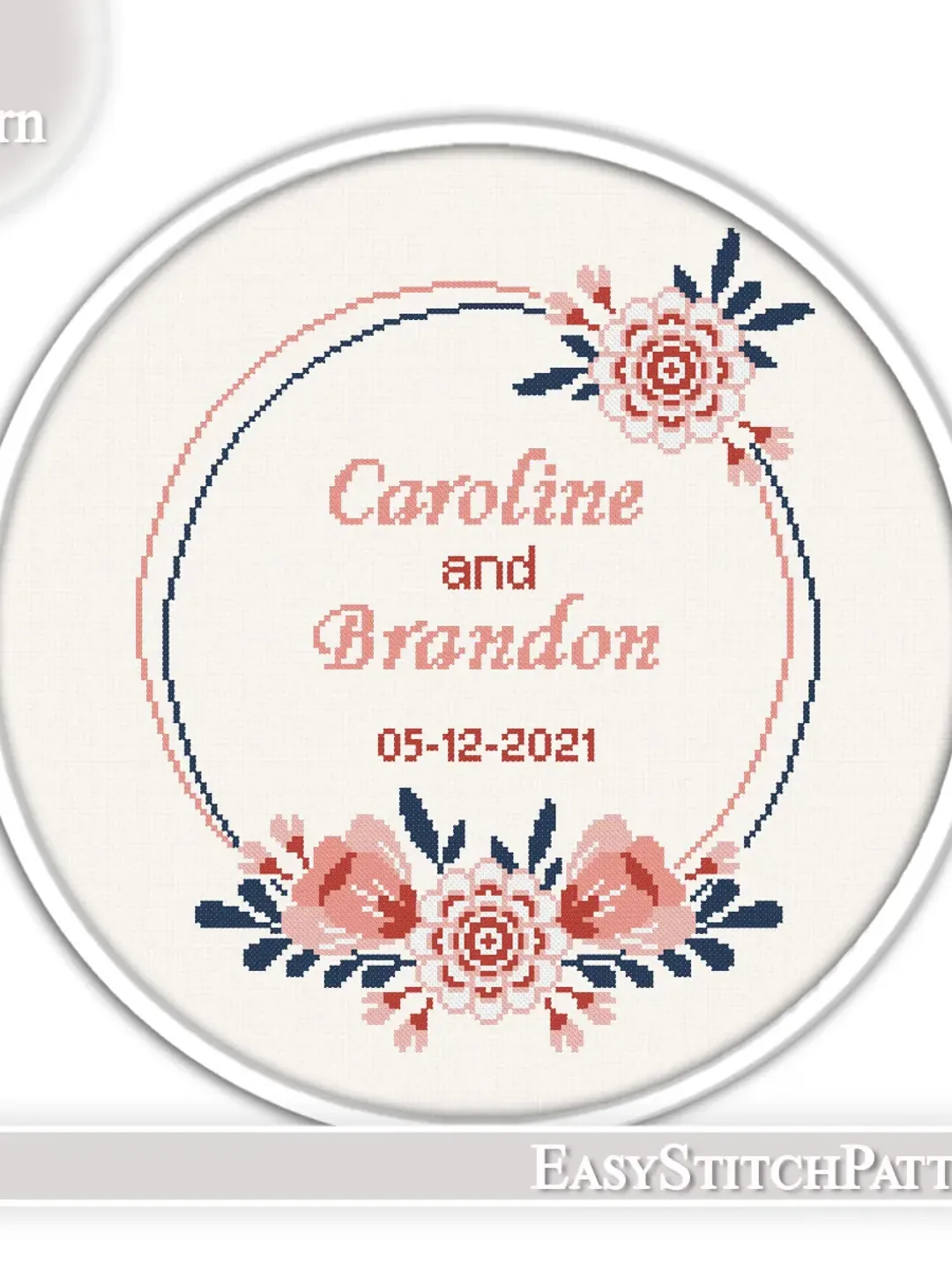 Save the date cross stitch pattern. Wedding cross stitch. DIY.