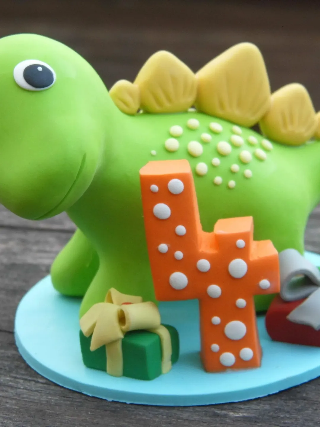 Fondant Dinosaur cake topper, Birthday cake topper, 4th birthday party, Cake decor, Fondant Dinosaur Figurine, Personalized Fondant Figurine