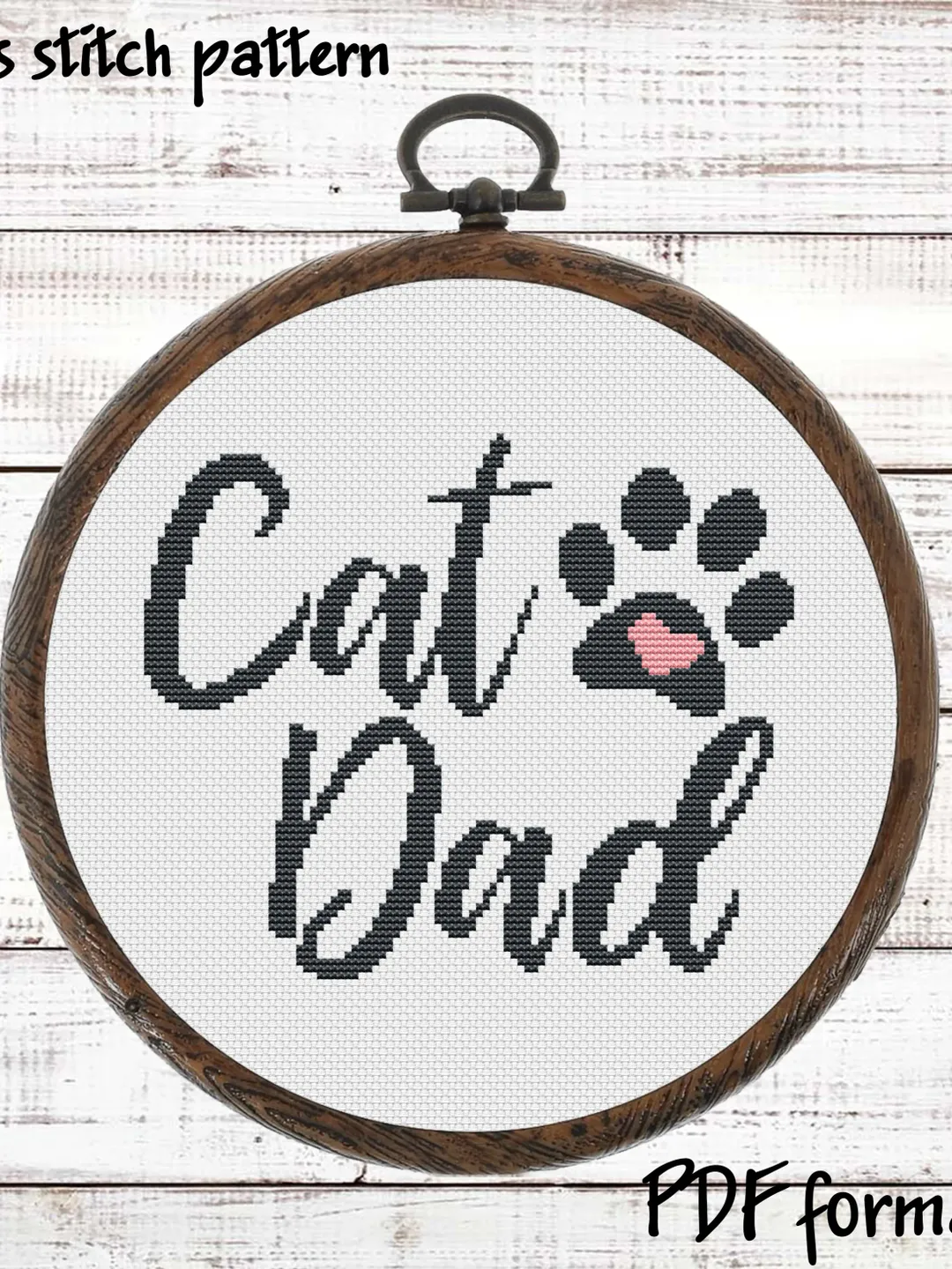Cat dad Cross Stitch Pattern PDF, Cat lover Cross Stitch design, Fathers Day Cross Stitch Pattern Modern