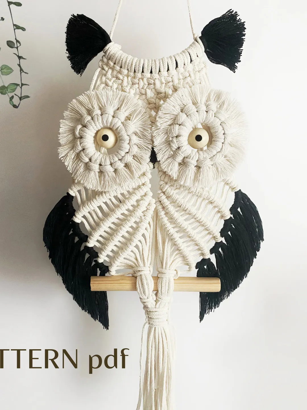 Macrame OWL Pattern Pdf, Wall Hanging Pattern DIY, modern macrame tutorial for beginners